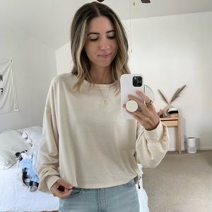 Carly Jean Los Angeles Off White Long Sleeved Top